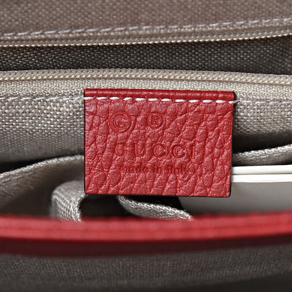 Gucci Dollar Calfskin Medium Interlocking G Top Handle Shoulder Bag Red 6 of 10