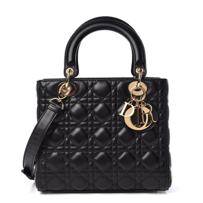 Christian Dior Lambskin Cannage Medium Lady Dior Black 1 of 12