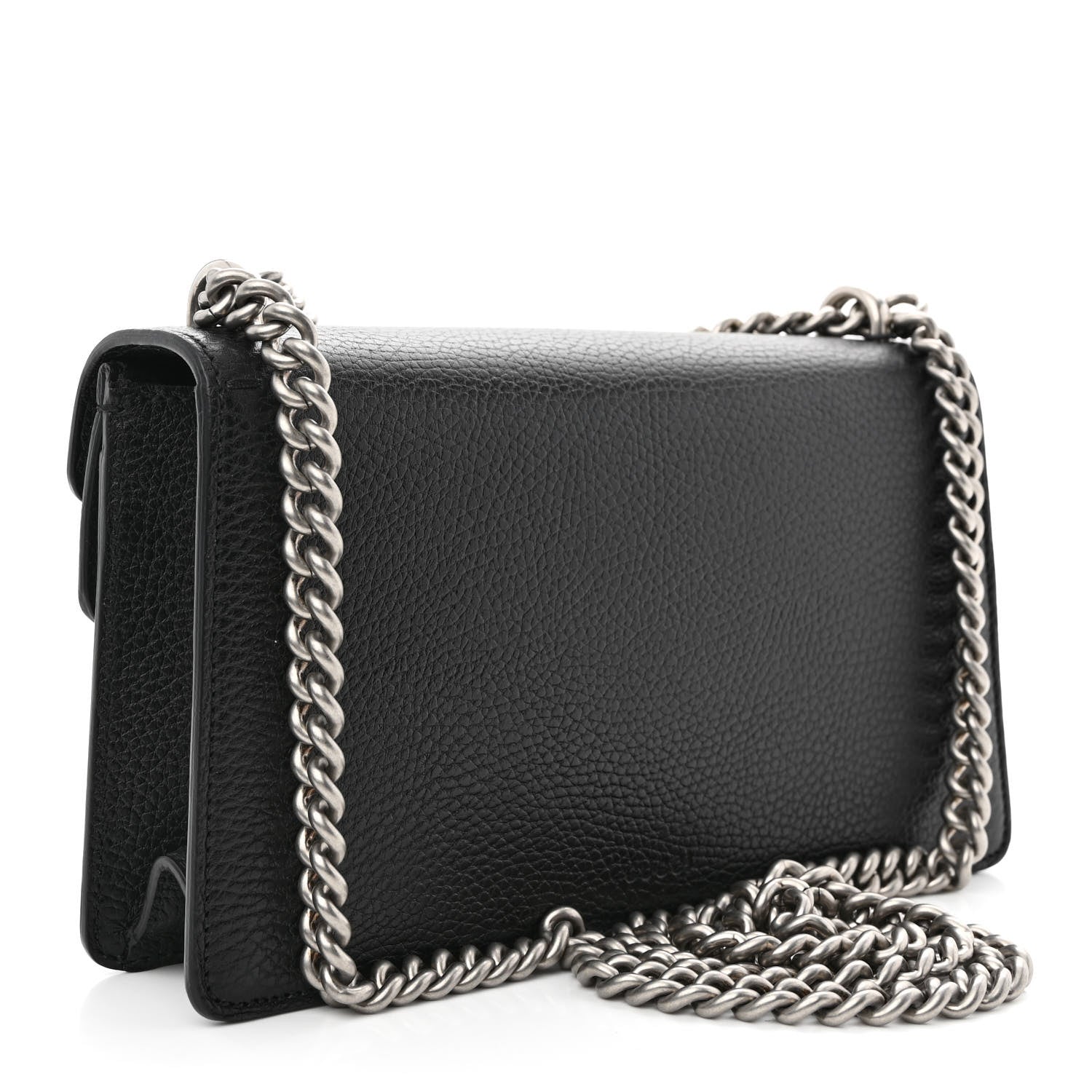 Gucci Dollar Calfskin Enamel Small Dionysus Shoulder Bag Black Electric Blue 3 of 11