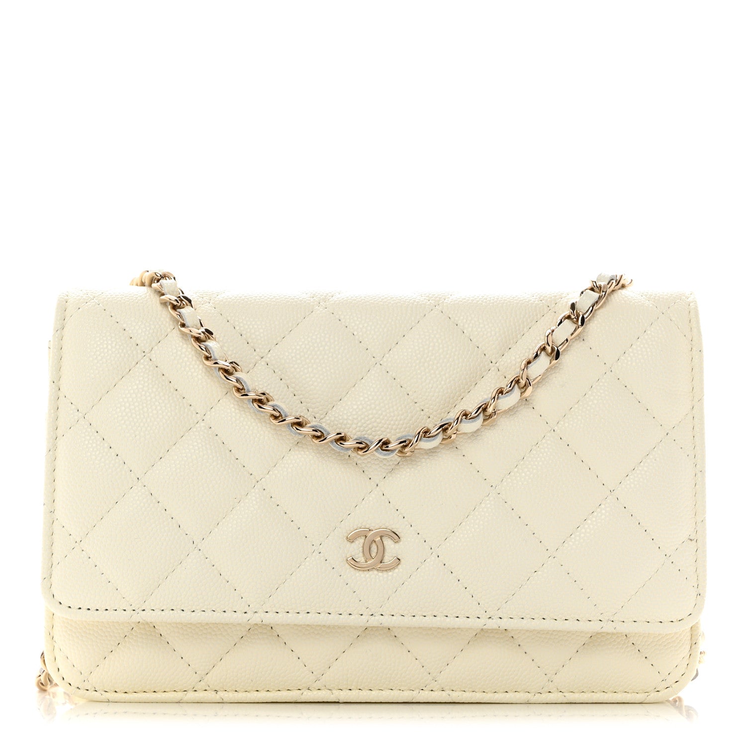 Chanel Caviar Quilted Wallet on Chain WOC White 1 of 11