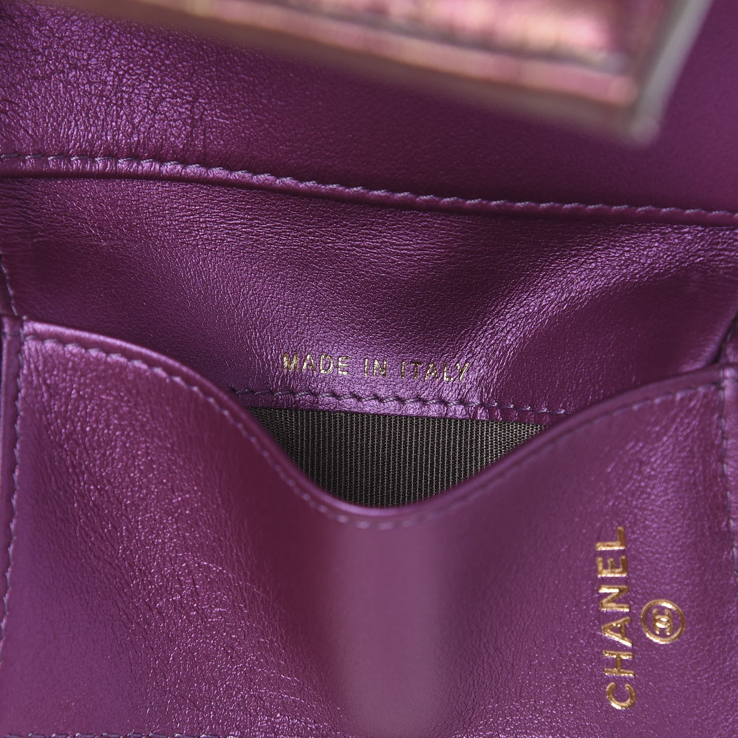 Chanel Iridescent Lambskin Small Quilted Flap Wallet Purple 7 of 9