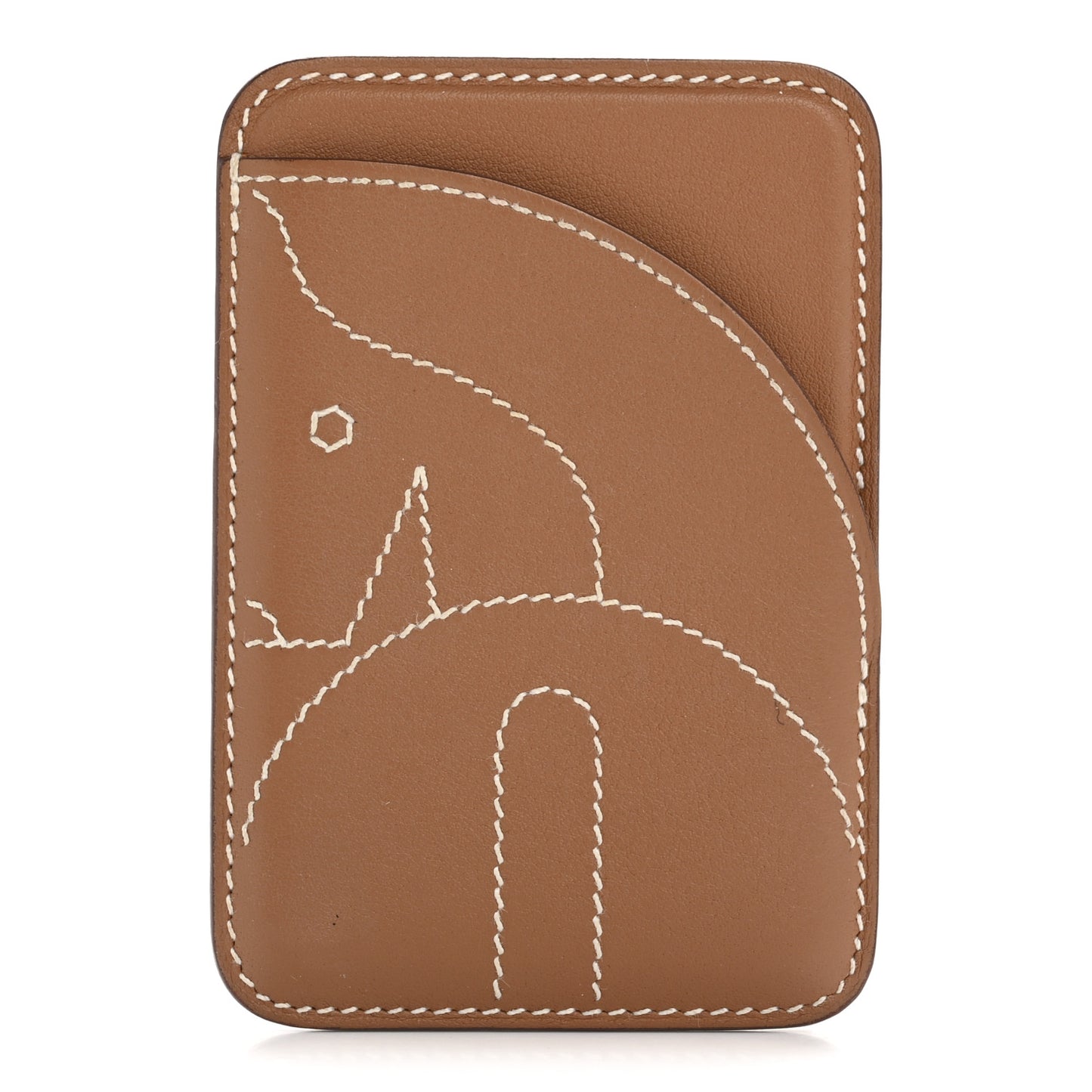 Swift Stitched Cheval MagSafe Card Holder Gold