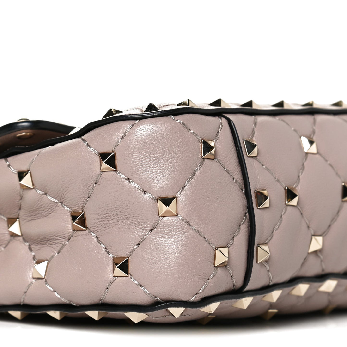 Nappa Small Rockstud Spike Shoulder Bag Poudre