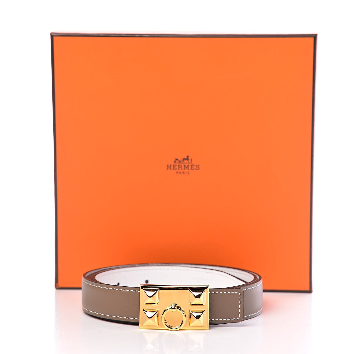 Epsom Swift 24mm Collier De Chien CDC Belt 90 White Etoupe