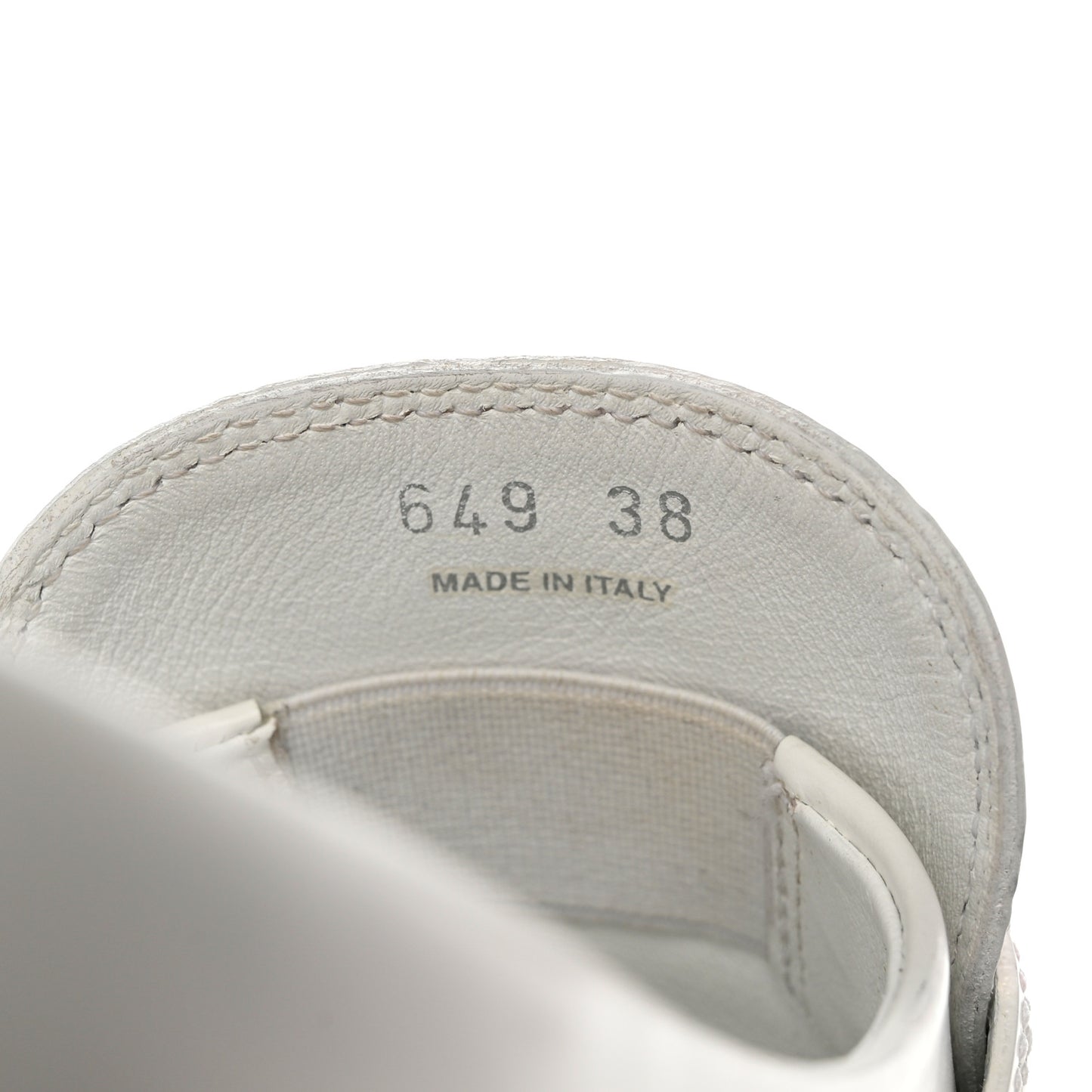 Spazzolato Rois Metal Triangle Logo Monolith 55mm Loafers 38 White