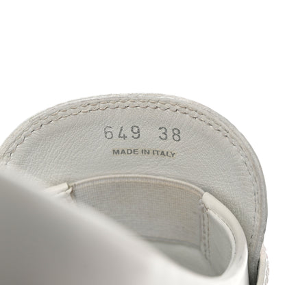 Prada Spazzolato Rois Metal Triangle Logo Monolith 55mm Loafers 38 White 7 of 11