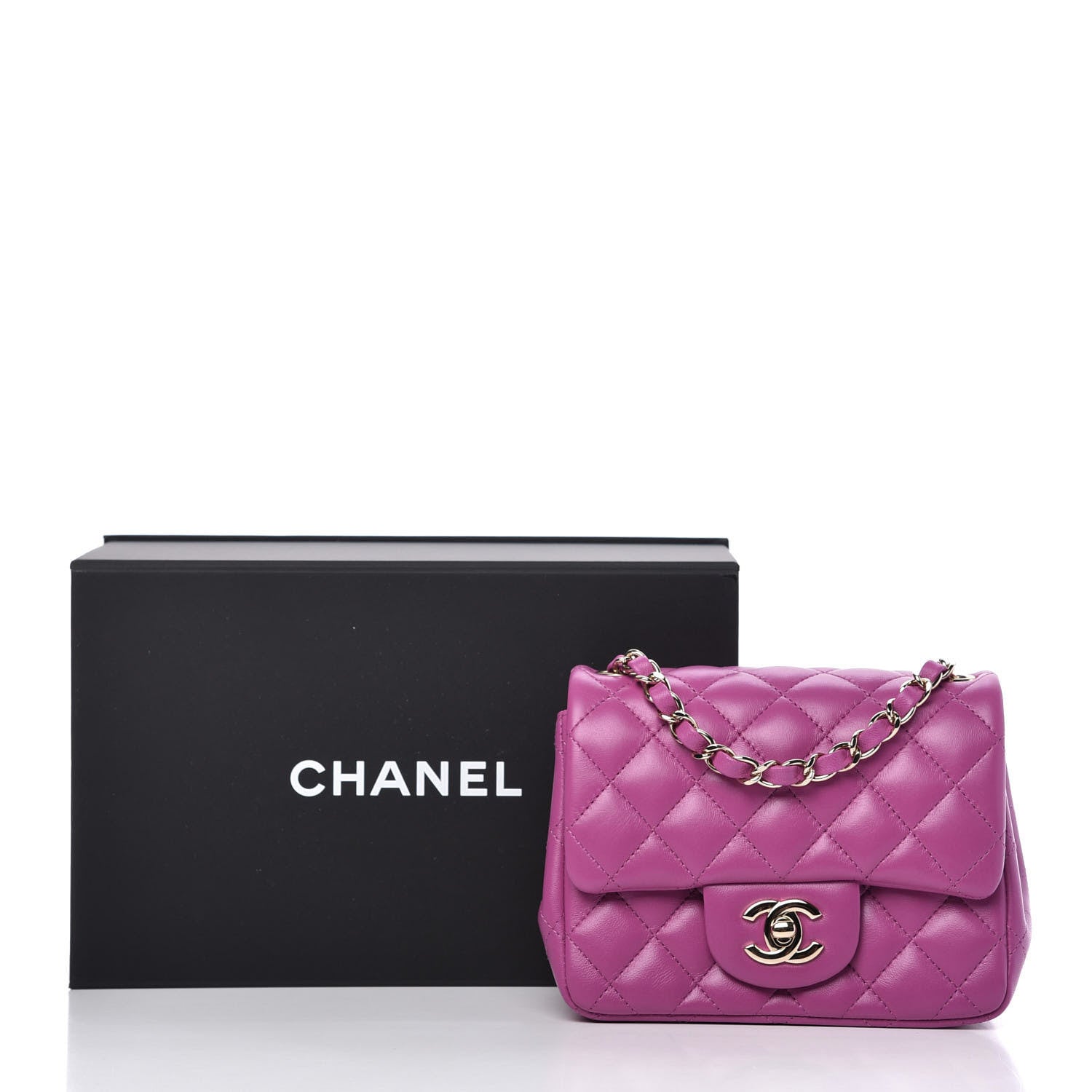 Chanel Lambskin Quilted Mini Square Flap Purple 10 of 10