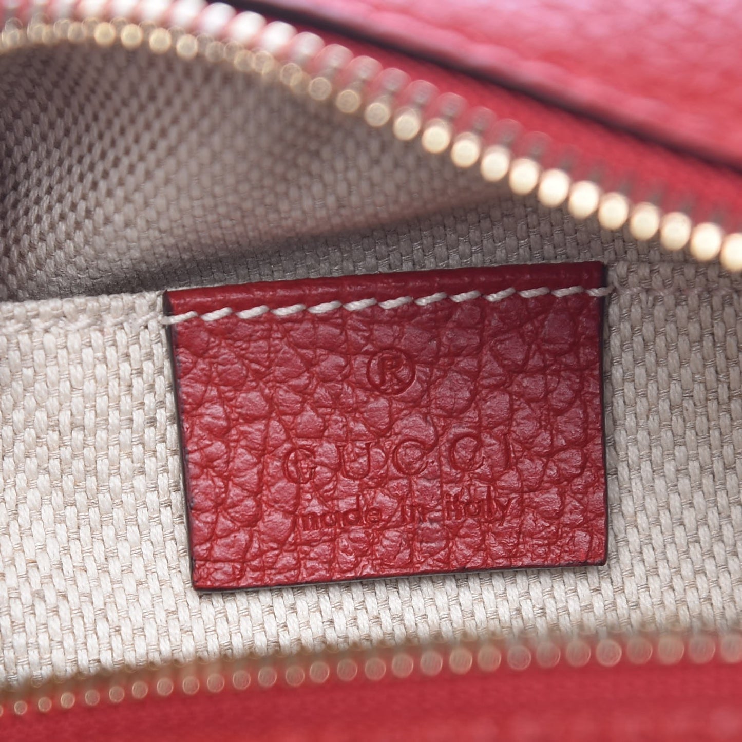 Dollar Calfskin Bi-Color Small Soho Disco Bag New Rosette Hibiscus Red