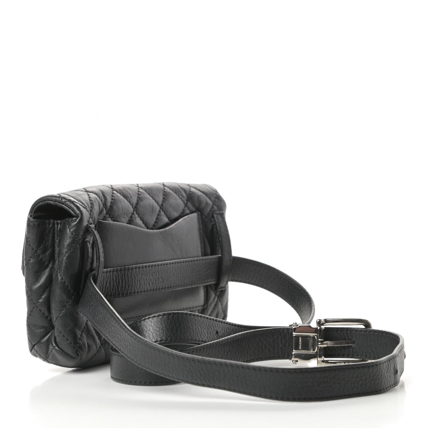 Chanel Calfskin Quilted 2.55 Reissue Flap Belt Bag Clutch Black 4 of 15