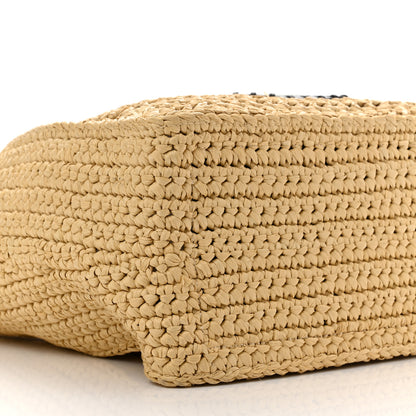 Stella McCartney Braided Raffia Eco Alter Napa Perforated Logo Crossbody Bag Natural 9 of 11