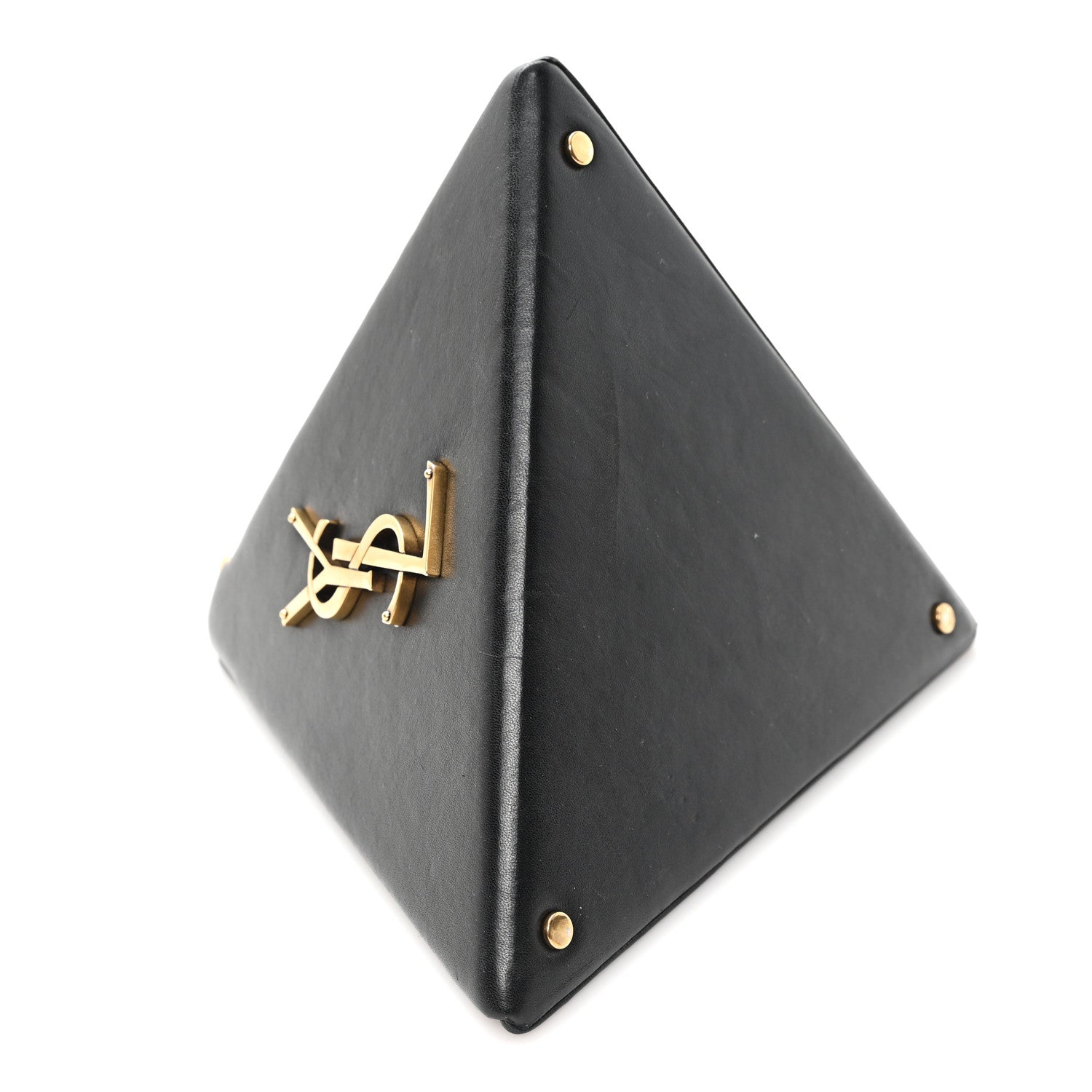 Saint Laurent Lambskin Pyramid Clutch Black 8 of 9