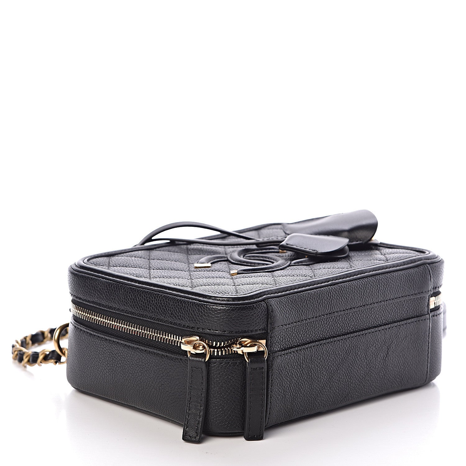 Chanel Caviar Quilted Medium CC Filigree Vanity Case Black 4 of 11