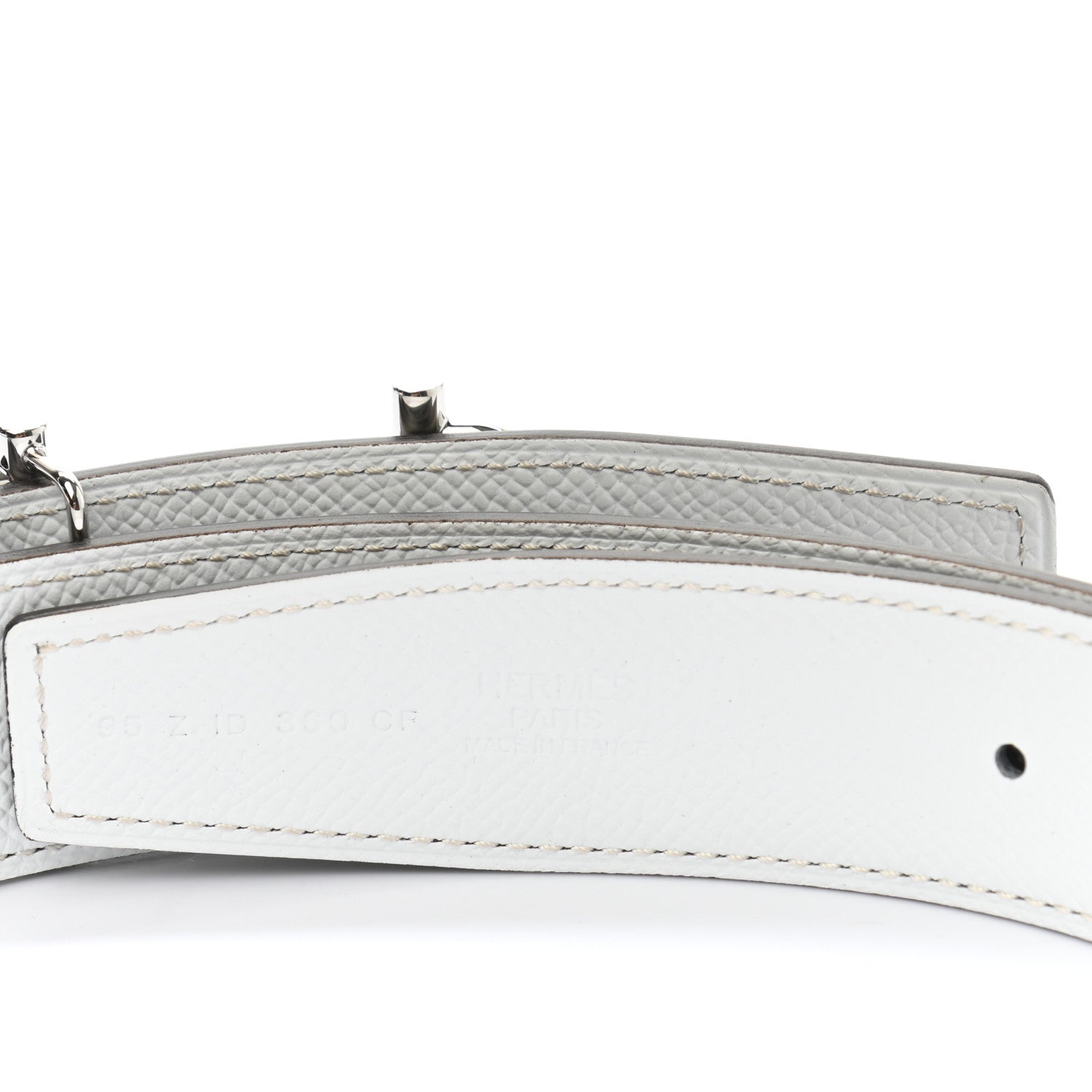 Hermes Epsom 32mm Royal Belt 95 Etain White 3 of 6