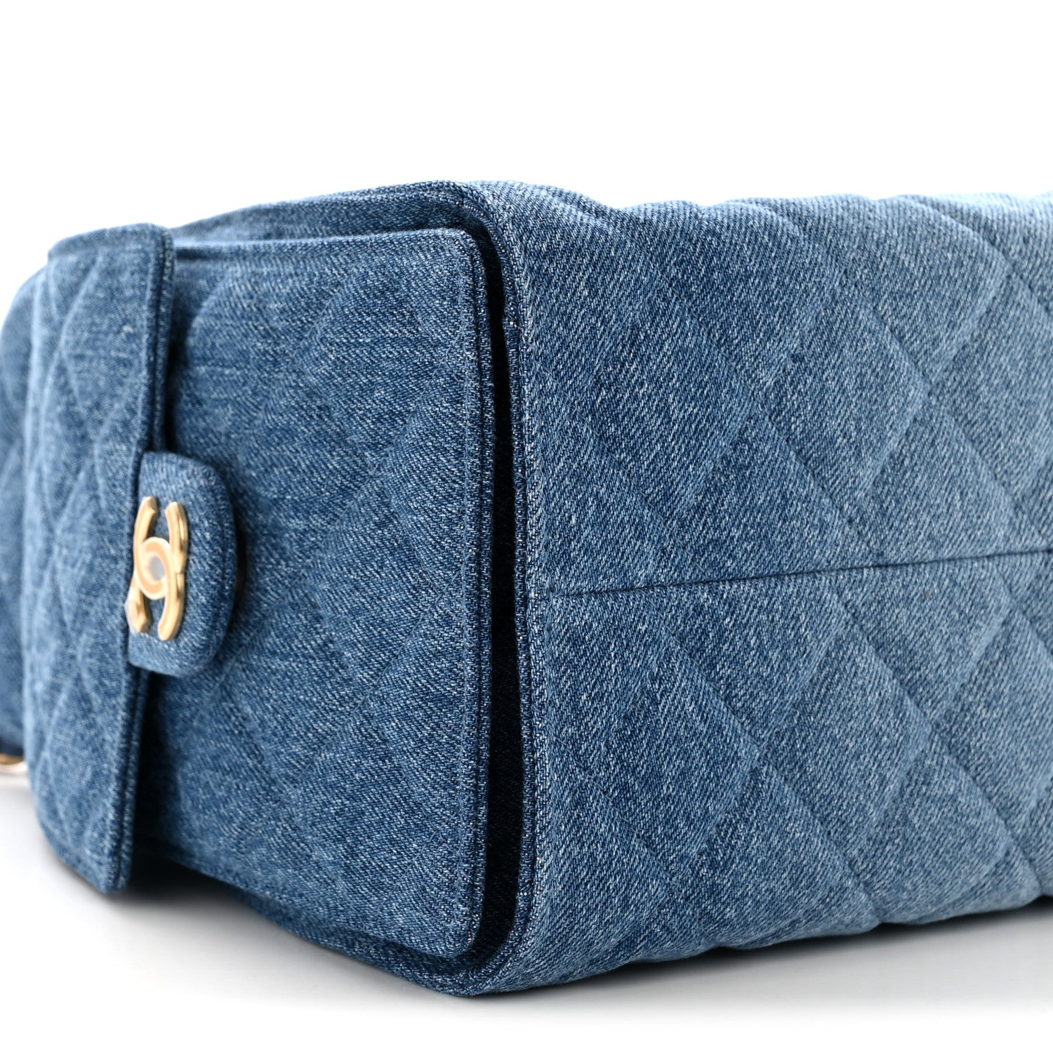 Chanel Washed Denim Quilted Small Chanel 25 Handbag Blue 1843049