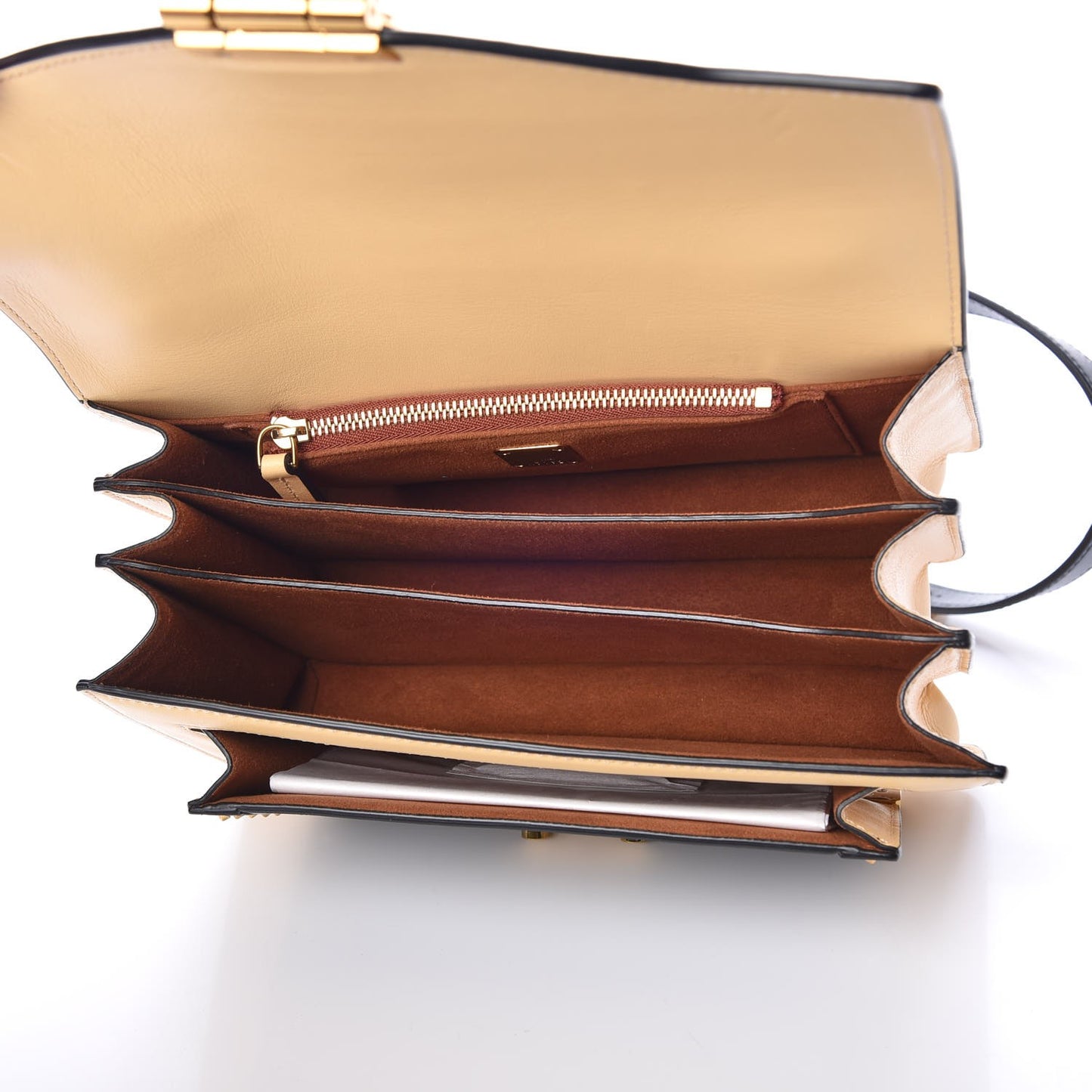 Calfskin Coated Canvas Studded Small Marien Satchel Camomile