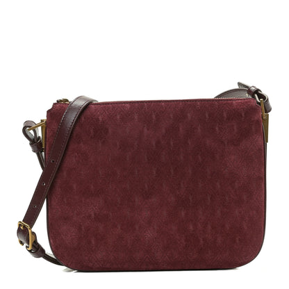 Saint Laurent Suede All-Over Monogram Crossbody Burgundy 1 of 10