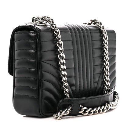 Prada Soft Calfskin Impunture Diagramme Medium Chain Flap Shoulder Bag Black 3 of 10