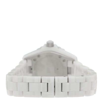 Chanel Stainless Steel Ceramic Diamond 33mm J12 Quartz Watch White 3 of 4