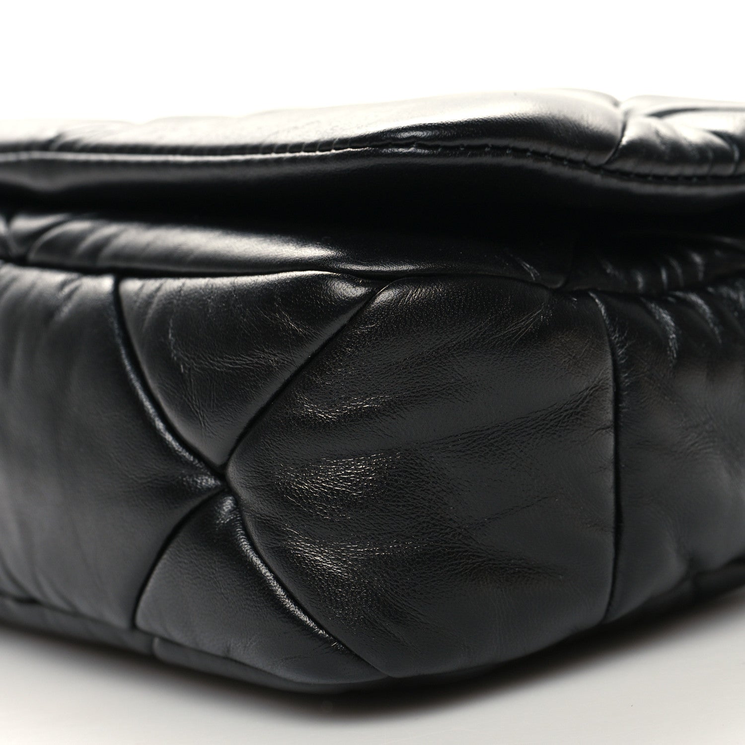 Prada Nappa Metal Quilted Small Patchwork System Flap Bag Black 9 of 9