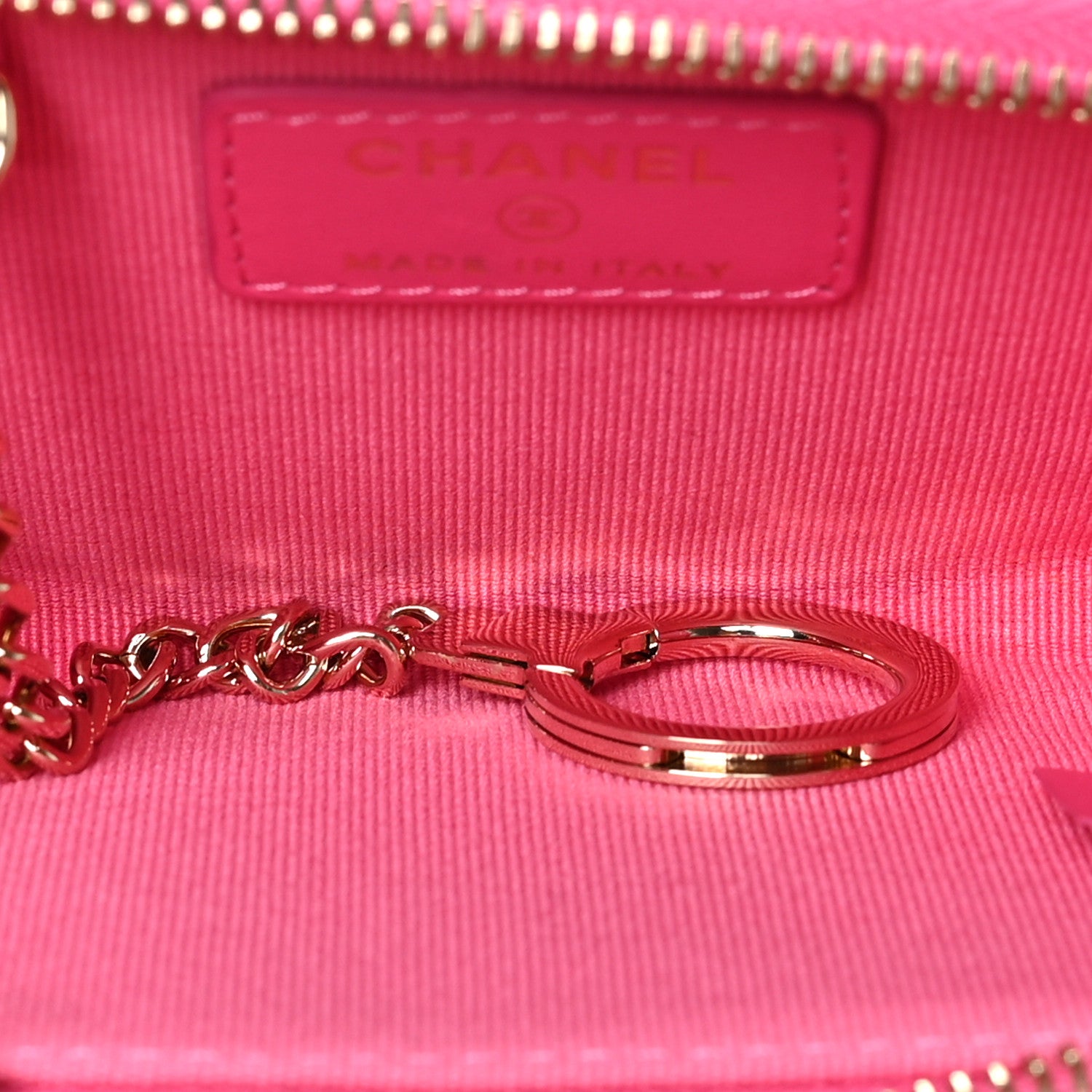 Chanel Caviar Quilted Zipped Key Holder Case Pink 5 of 6