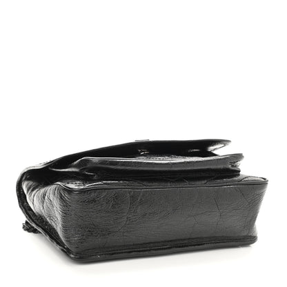 Saint Laurent Crinkled Calfskin Matelasse Monogram Medium Niki Chain Satchel Black 4 of 9