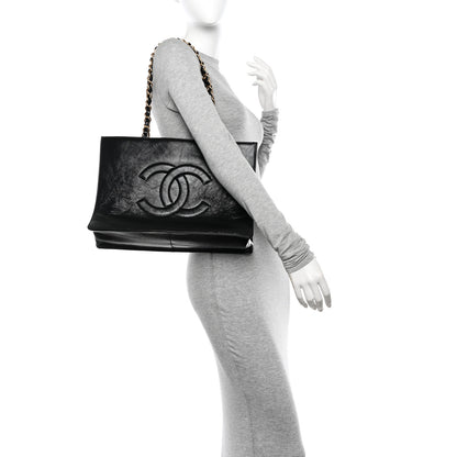Chanel Shiny Aged Calfskin Shopping Bag Black 2 of 10