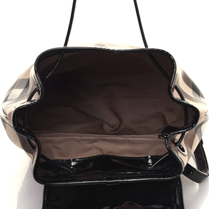 Burberry Patent Nova Check Backpack Black 5 of 14