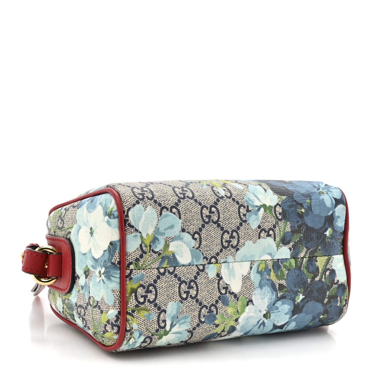 Gucci GG Supreme Monogram Blooms Mini Boston Navy Blue Hibiscus 4 of 14