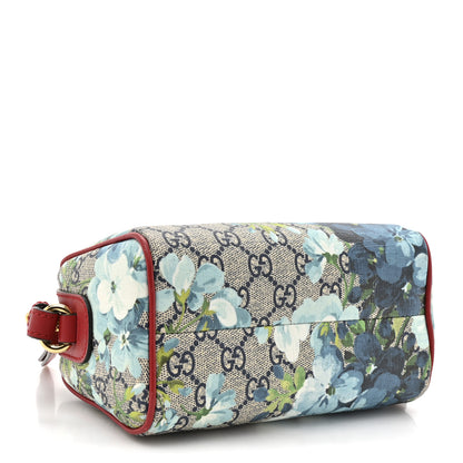 Gucci GG Supreme Monogram Blooms Mini Boston Navy Blue Hibiscus 4 of 14