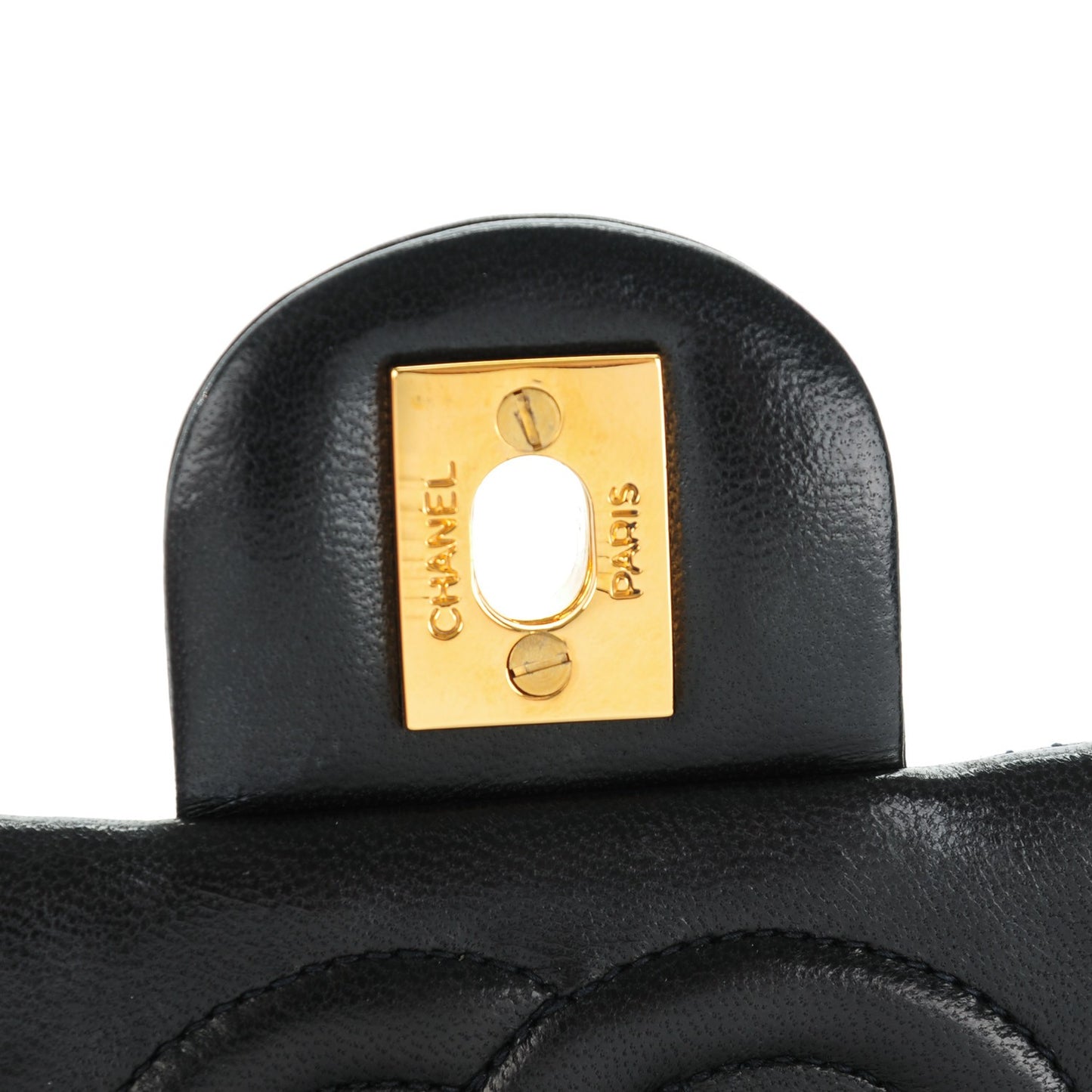 Lambskin Quilted Mini Square Flap Black