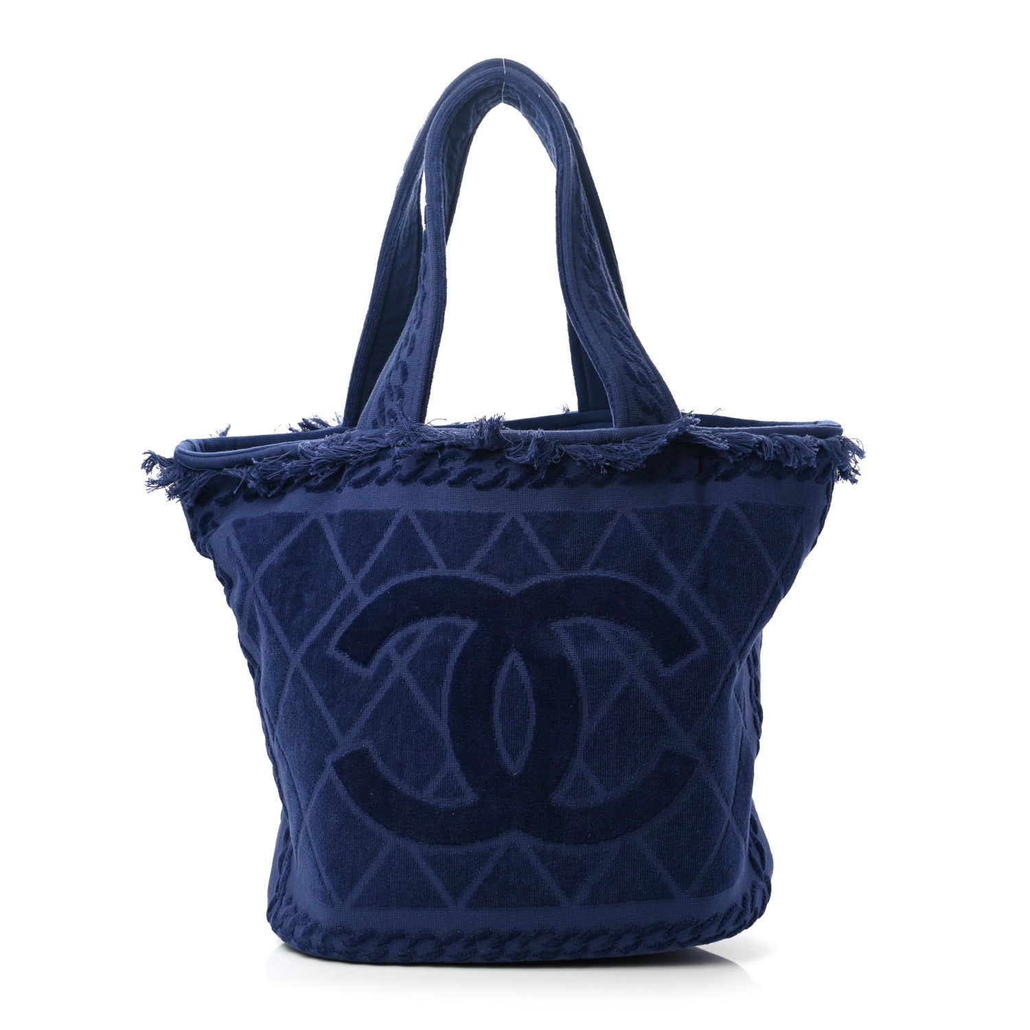 Chanel Terry Cotton CC Beach Tote Towel Set Blue 2 of 9