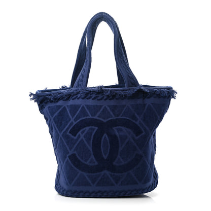 Chanel Terry Cotton CC Beach Tote Towel Set Blue 2 of 9