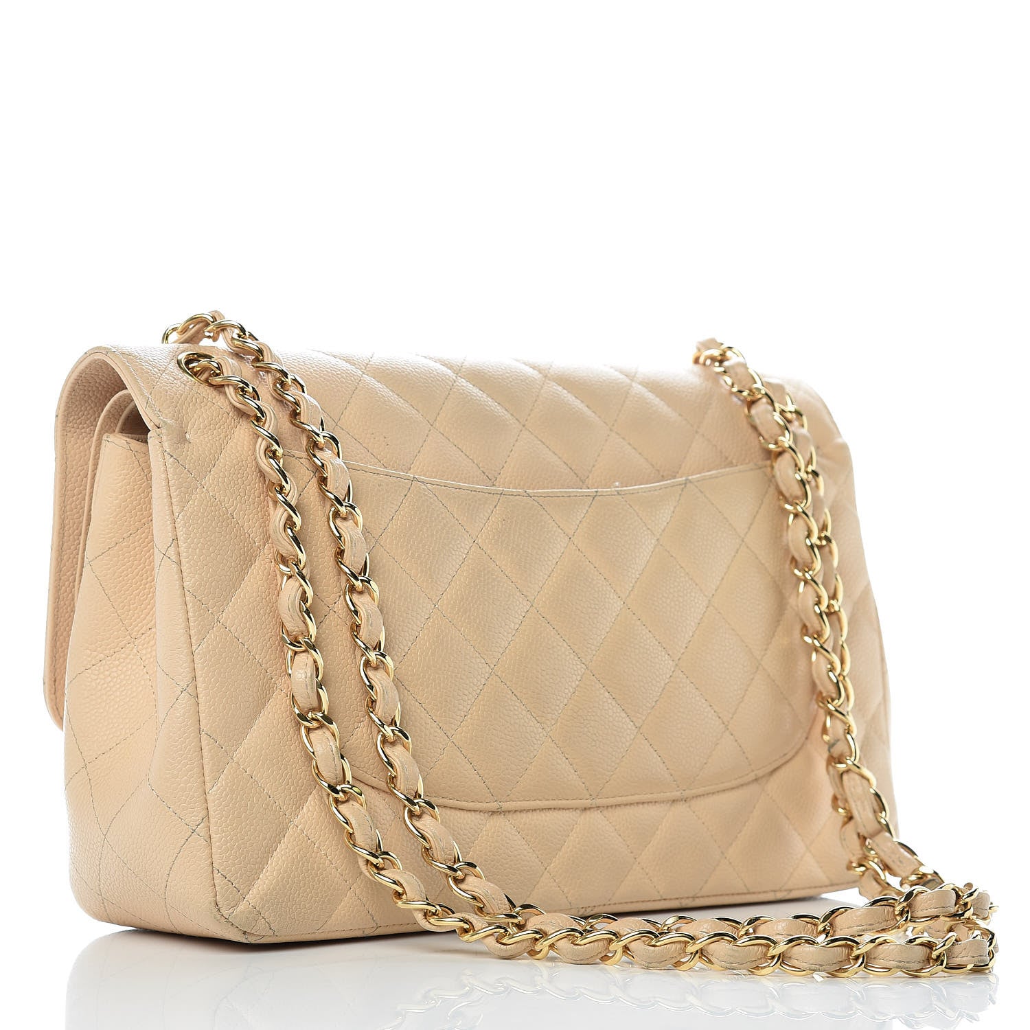 Chanel Caviar Quilted Jumbo Double Flap Beige Clair 4 of 19