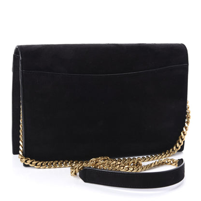 Saint Laurent Suede Calfskin Monogram Le Sept Chain Bag Black 3 of 12