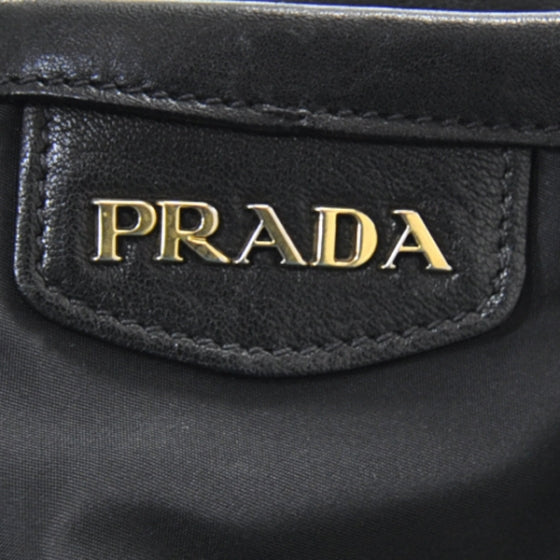 Prada Leather Logo Satchel Black Brown 1 of 2