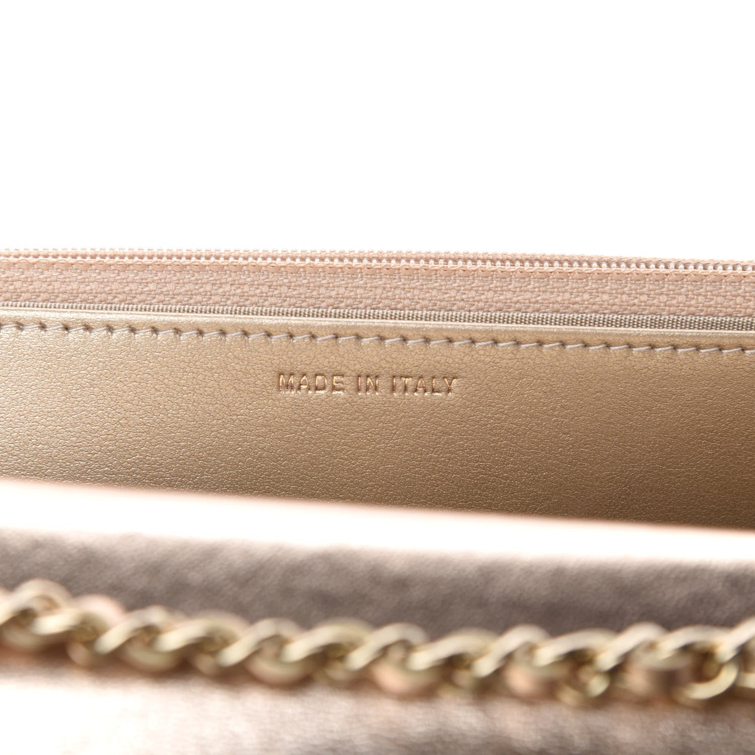 Chanel Metallic Lambskin Quilted Trendy CC Wallet On Chain WOC Gold 10 of 13