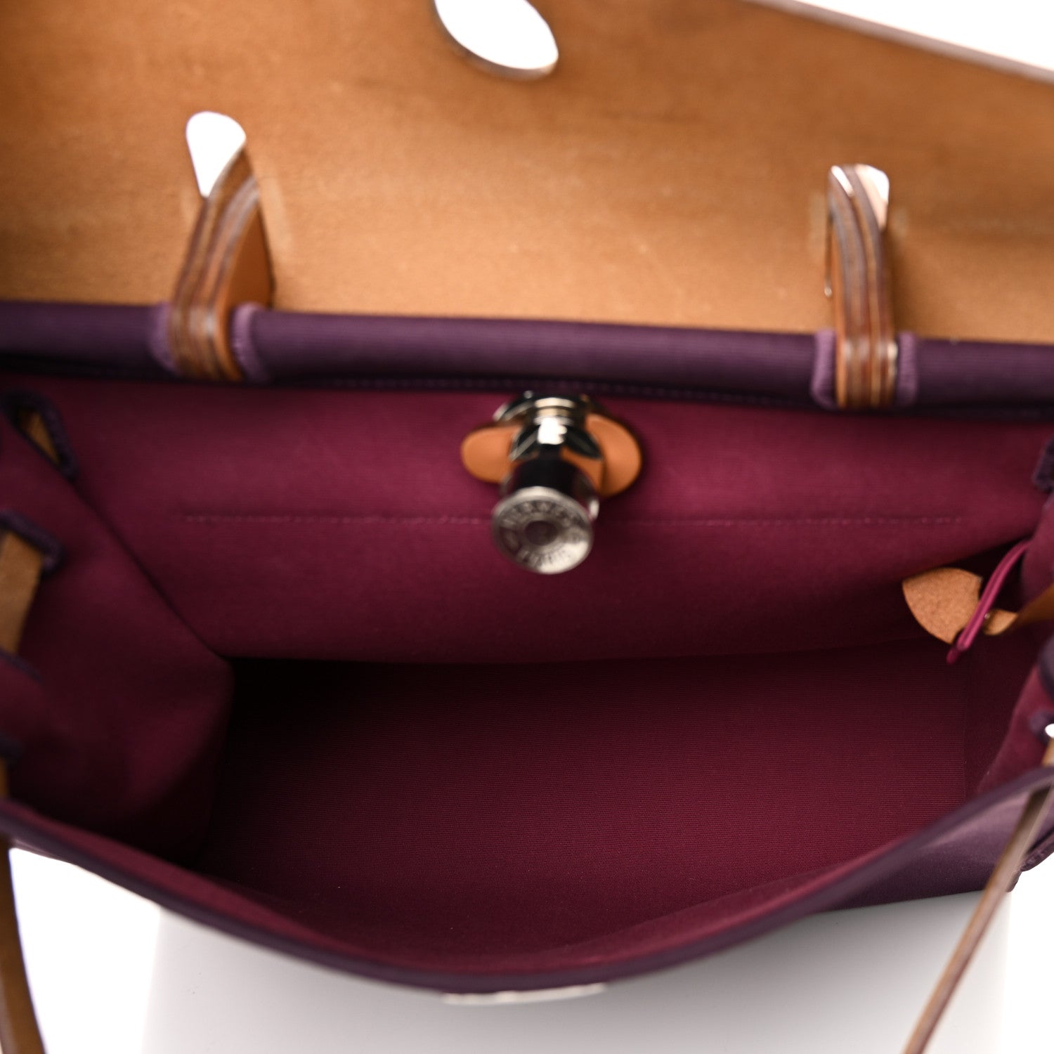 Hermes Toile Vache Hunter Herbag Zip 31 PM Cassis Fauve 5 of 12
