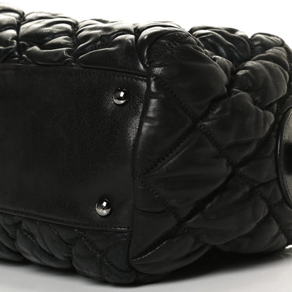 Chanel Calfskin Bubble Quilt Bowler Black 18 of 27
