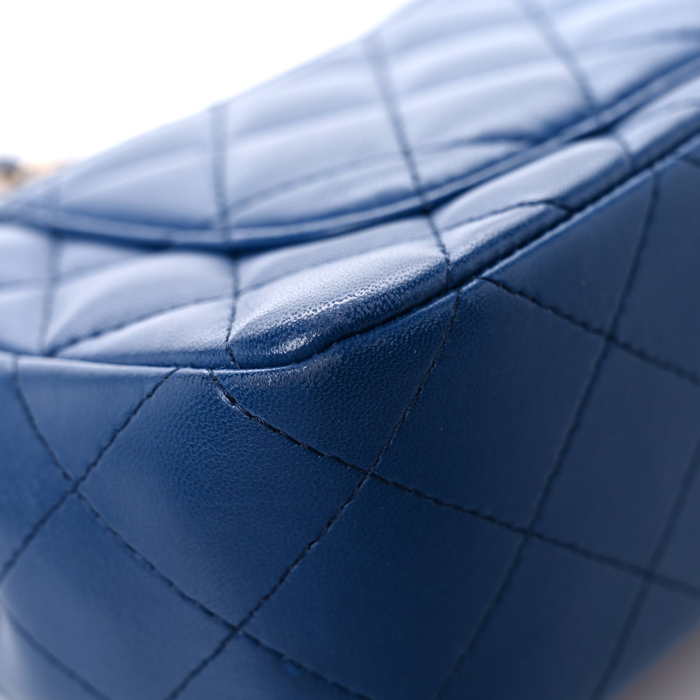 Lambskin Quilted Mini Rectangular Flap Blue