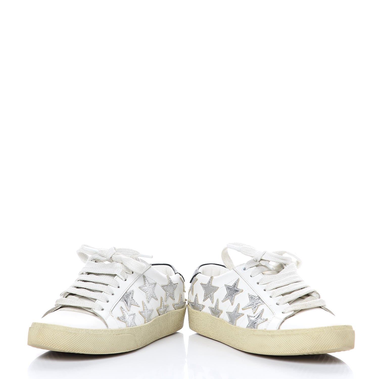 Saint Laurent Nappa Star Court Sneakers 34 Off White 6 of 13