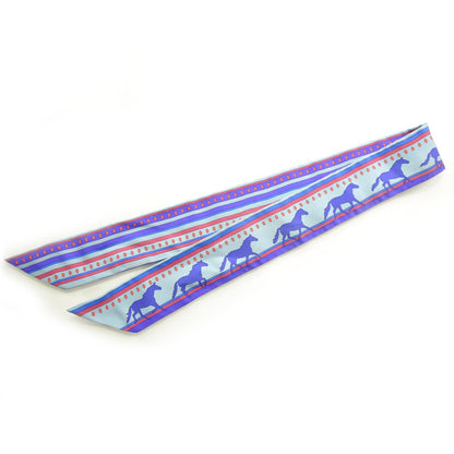 Hermes Silk Sequences Twilly Scarf Bleu Glacier 1 of 6