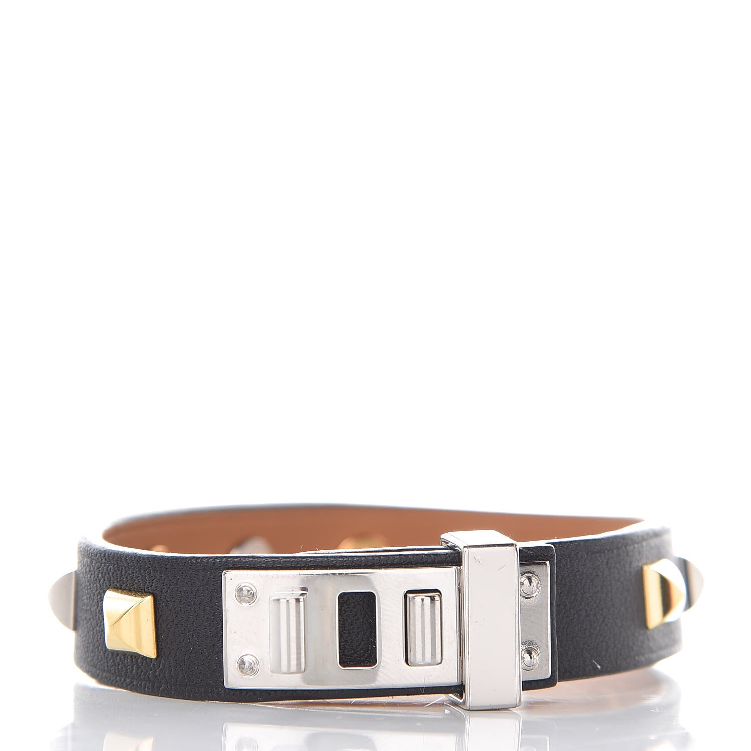 Hermes Swift Mini Dog Clous Carres Bracelet T2 Black 1 of 5