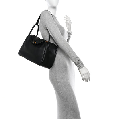 Hermes Taurillon Clemence Lindy 30 Black 2 of 11