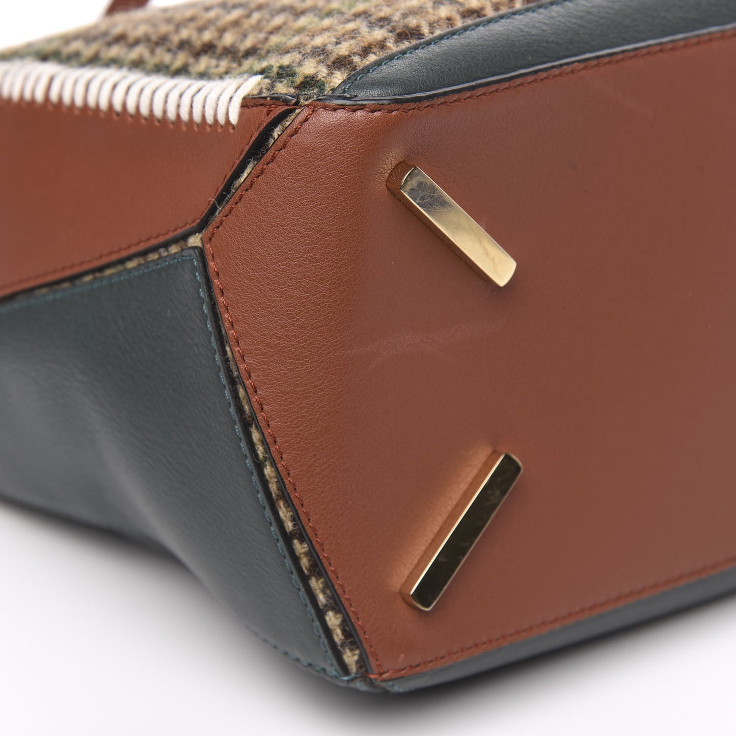 Tweed Calfskin Medium Puzzle Bag Emerald