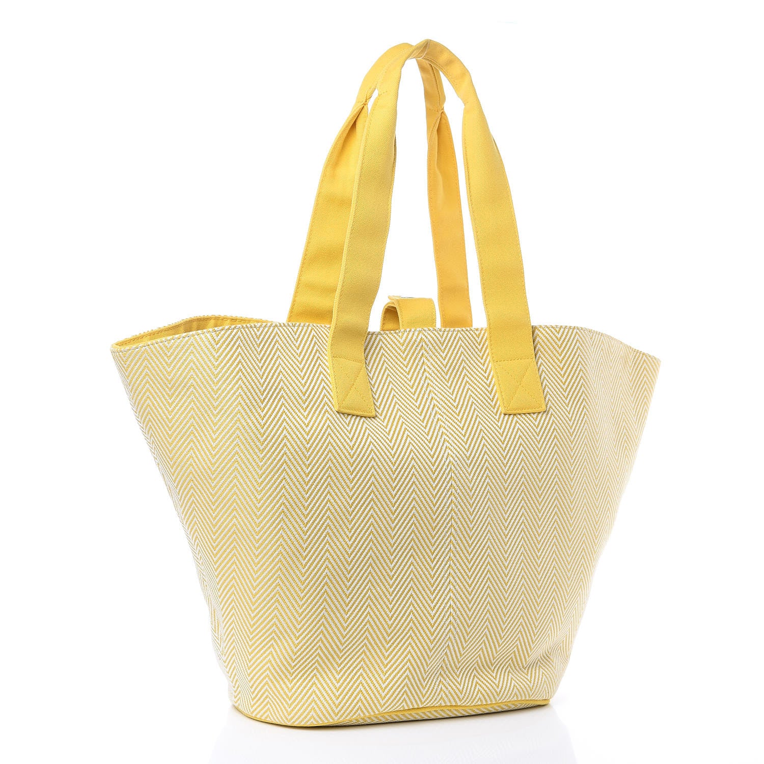 Hermes Canvas Panier De Plage Tote Yellow 4 of 13