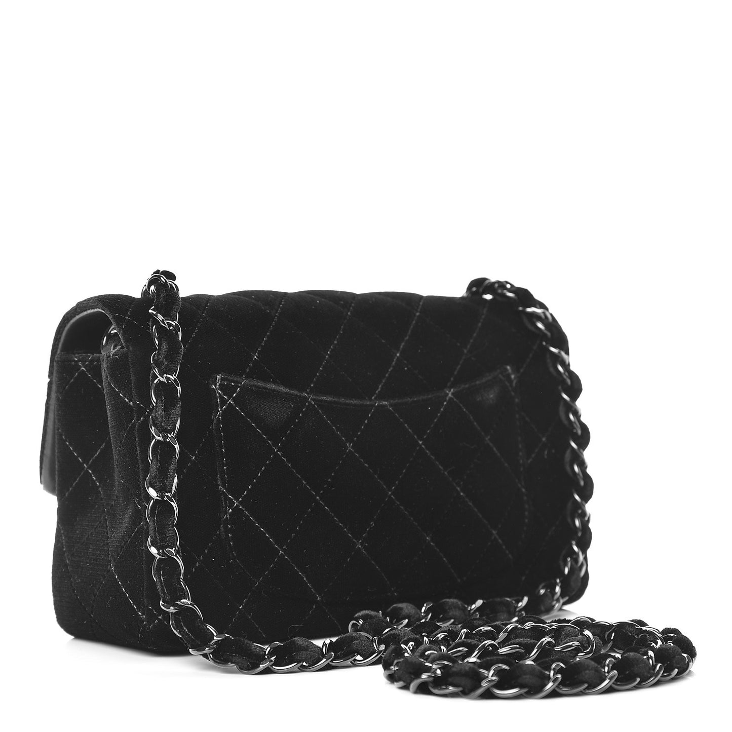 Velvet Quilted Mini Rectangular Flap So Black