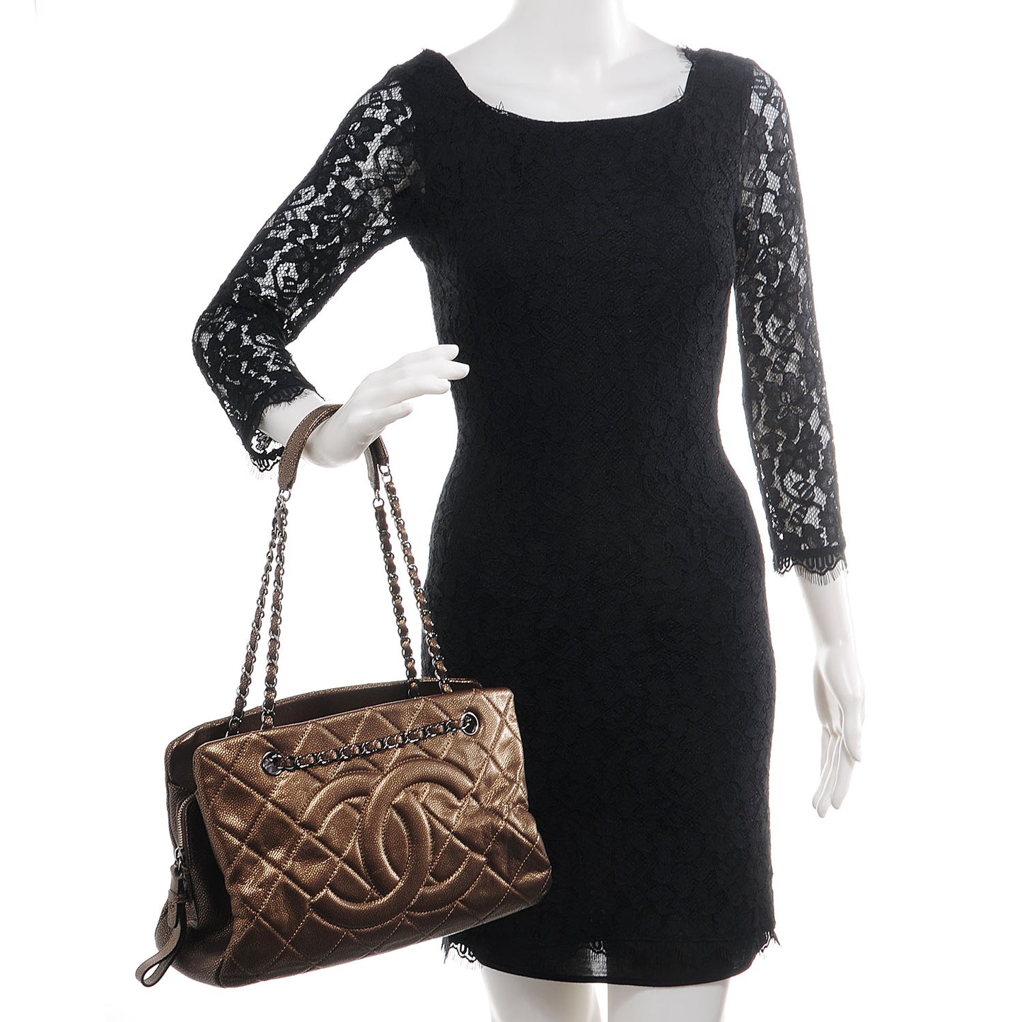 Caviar Timeless CC Shopping Tote Bronze