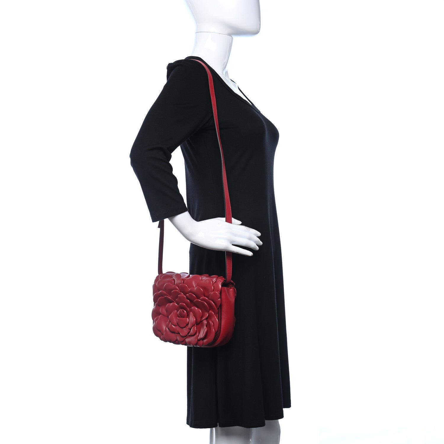 Valentino Garavani Nappa Atelier 03 Rose Edition Small Flap Crossbody Bag Cerise 2 of 11