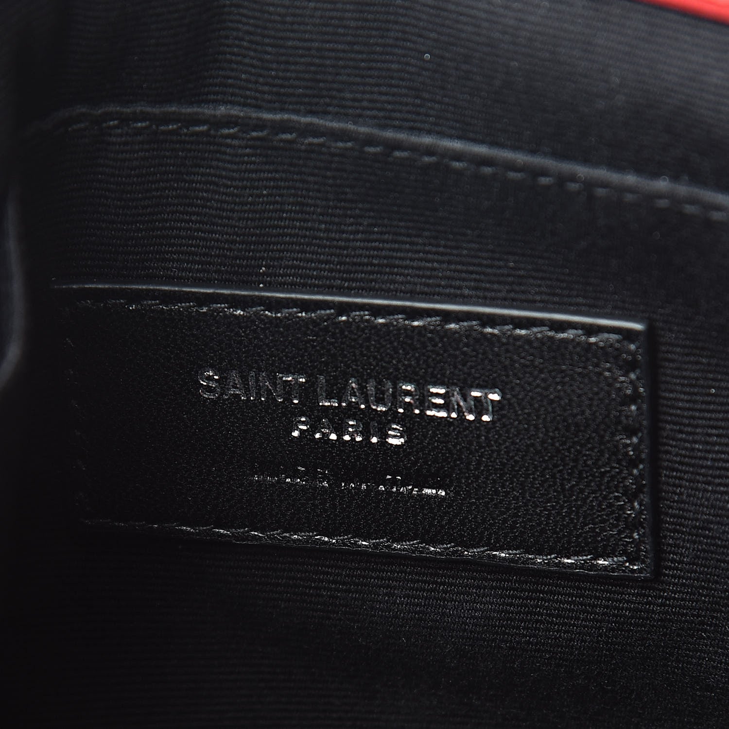 Saint Laurent Calfskin Matelasse Chevron Monogram A5 Wristlet Red 6 of 9