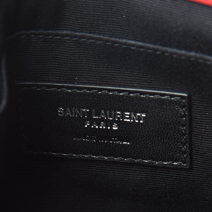 Saint Laurent Calfskin Matelasse Chevron Monogram A5 Wristlet Red 6 of 9